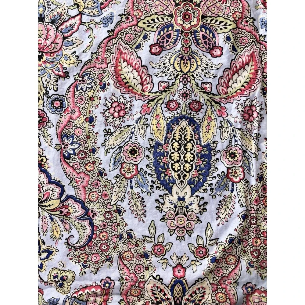 Pottery Barn Florentine King Duvet Cover w/ 3 Euro Shams Paisley Gingham Organic
